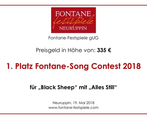 Black Sheep at the Fontane Song Contest with *Alles Still*