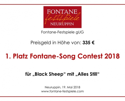 Black Sheep beim Fontane Song Contest mit Alles still